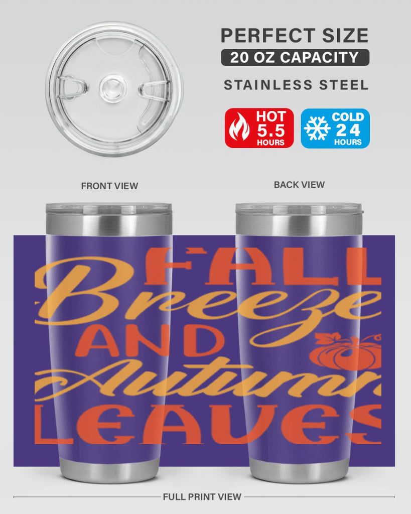 Fall Breeze and Autumn Leaves 92#- fall- Tumbler