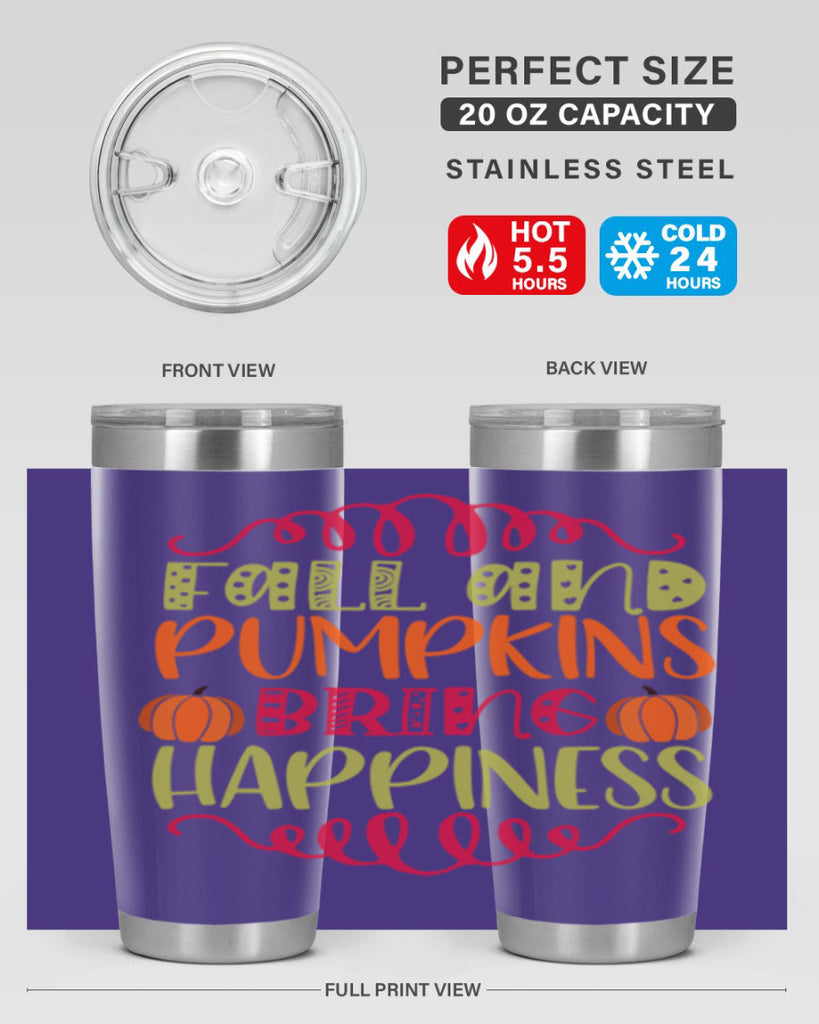 Fall and Pumpkins bring Happiness 86#- fall- Tumbler