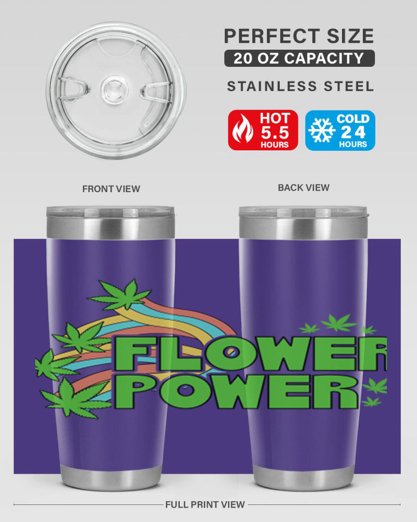 Flower Power Cannabis leaf 86#- marijuana- Tumbler