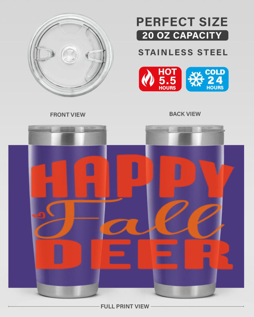 Happy Fall Deer Design 218#- fall- Tumbler