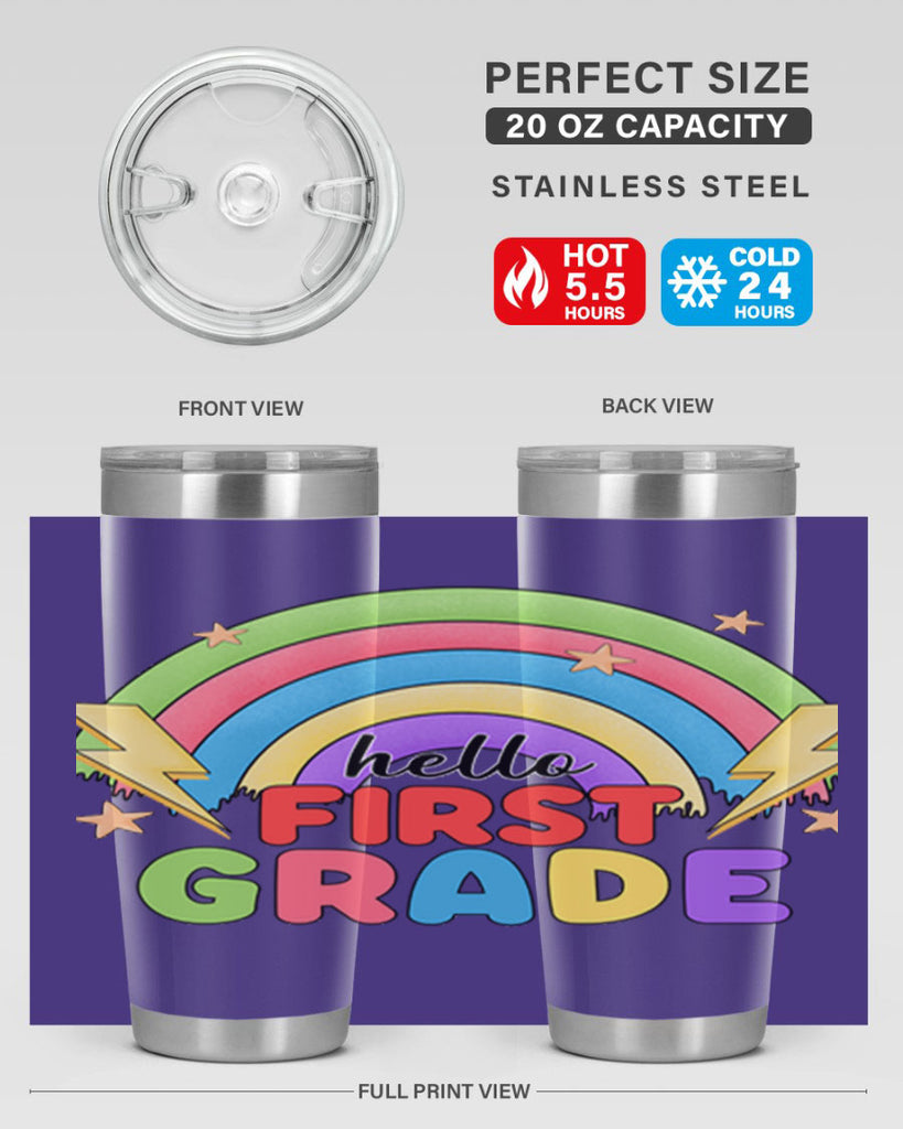 Hello 1st Grade Rainbow 13#- 1st grade- Tumbler