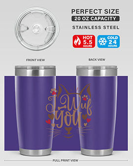 I Wuf You Style 16#- cat- Tumbler