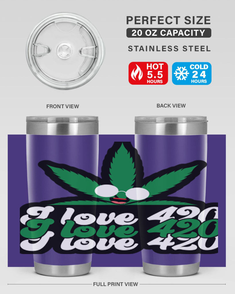 I love 420 123#- marijuana- Tumbler