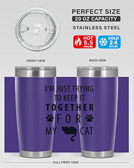 I’m Just Trying Style 61#- cat- Tumbler