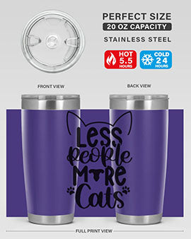 Less People More Cats Style 97#- cat- Tumbler