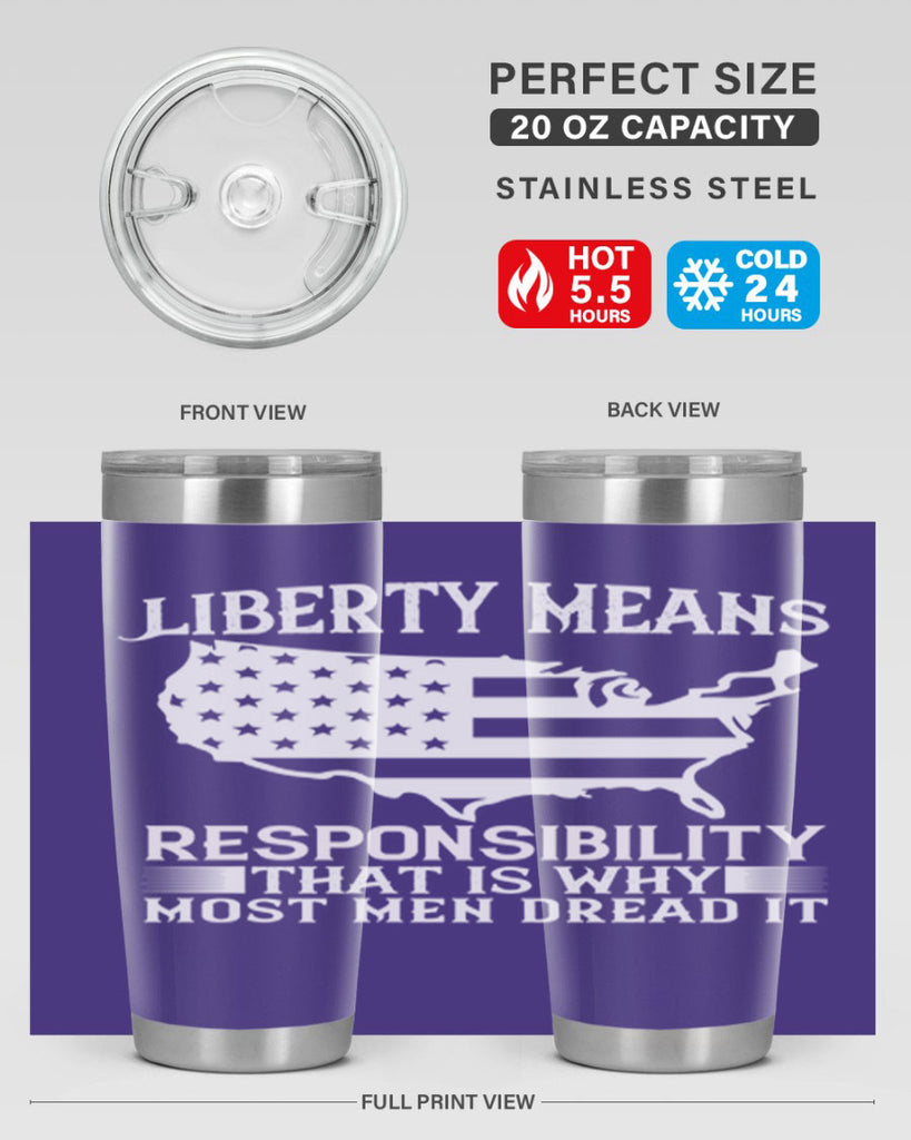 Liberty means responsibility That is why most men dread it Style 130#- Fourt Of July- Tumbler