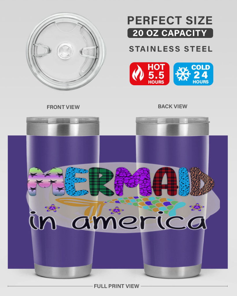 Mermaid In America 419#- mermaid- Tumbler
