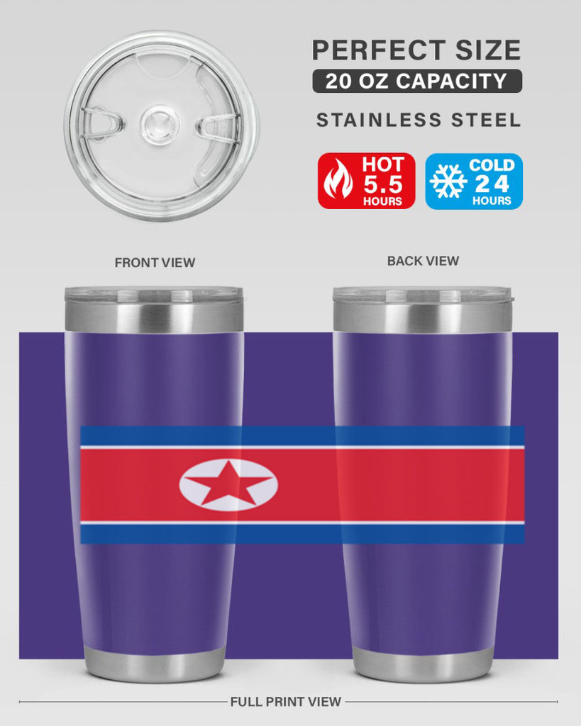 North Korea 70#- world flags- Tumbler