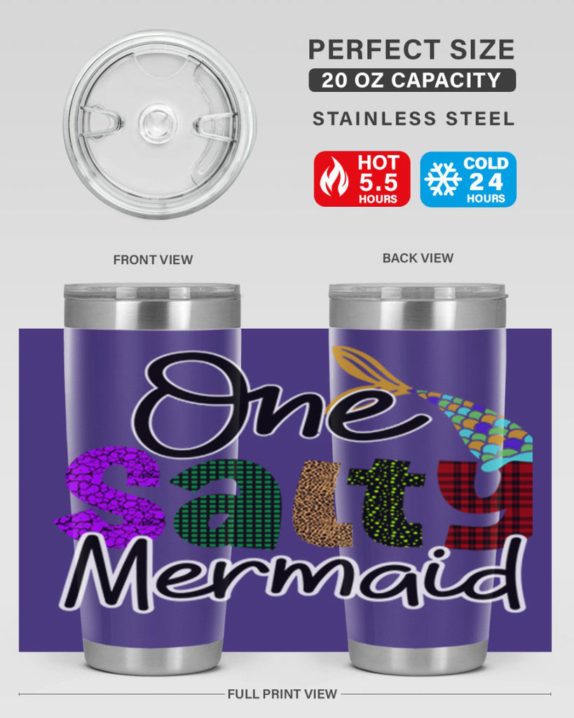 One Salty Mermaid 526#- mermaid- Tumbler