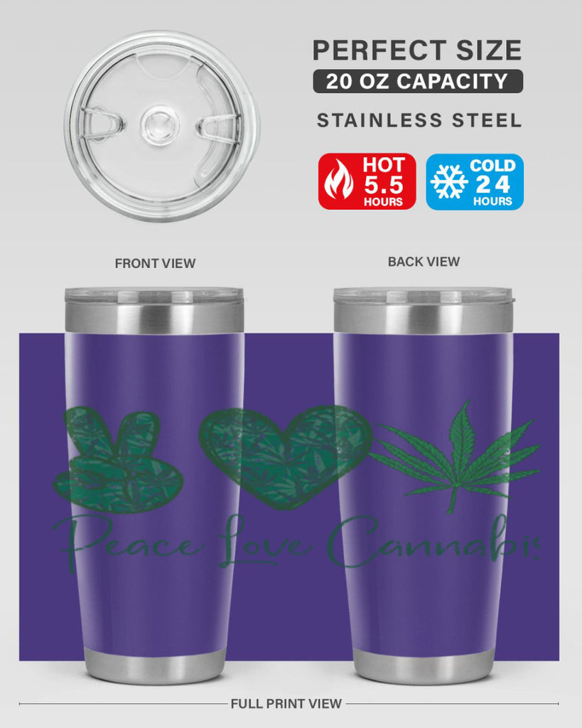 Peace Love Cannabis Sublimation 217#- marijuana- Tumbler