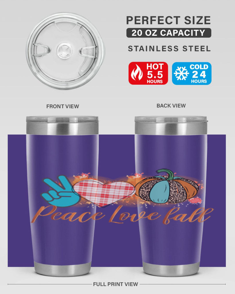 Peace Love Fall 466#- fall- Tumbler