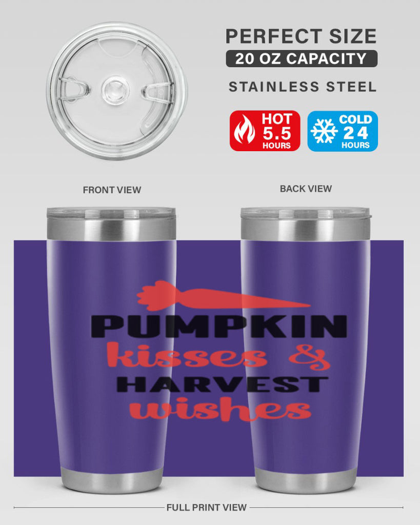 Pumpkin kisses harvest wishes 524#- fall- Tumbler