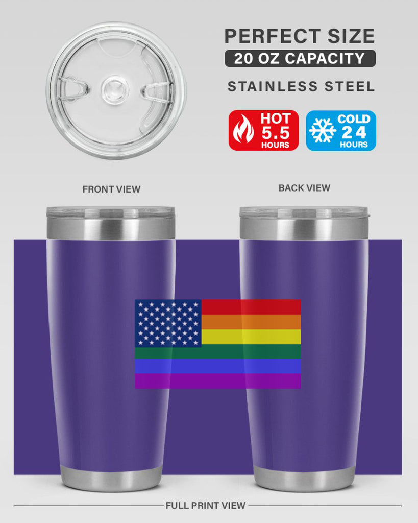 Rainbow american flag 11#- lgbt- Tumbler