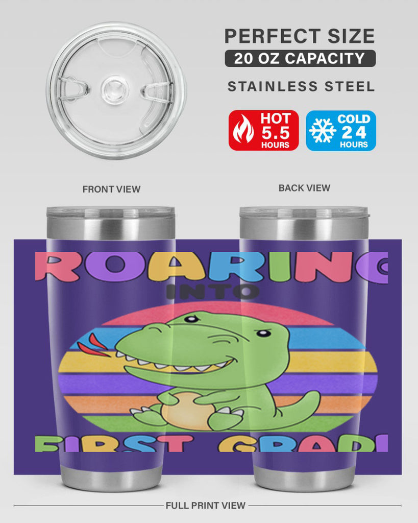 Roaring to 1st Grade Trex 2#- 1st grade- Tumbler