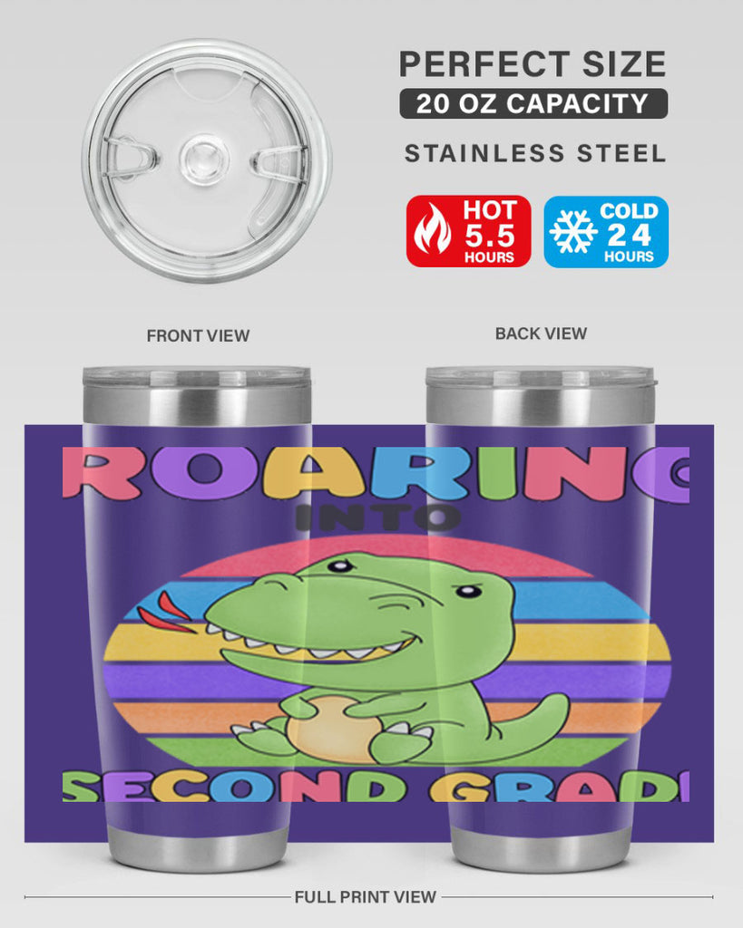 Roaring to 2nd Grade Trex 23#- second grade- Tumbler