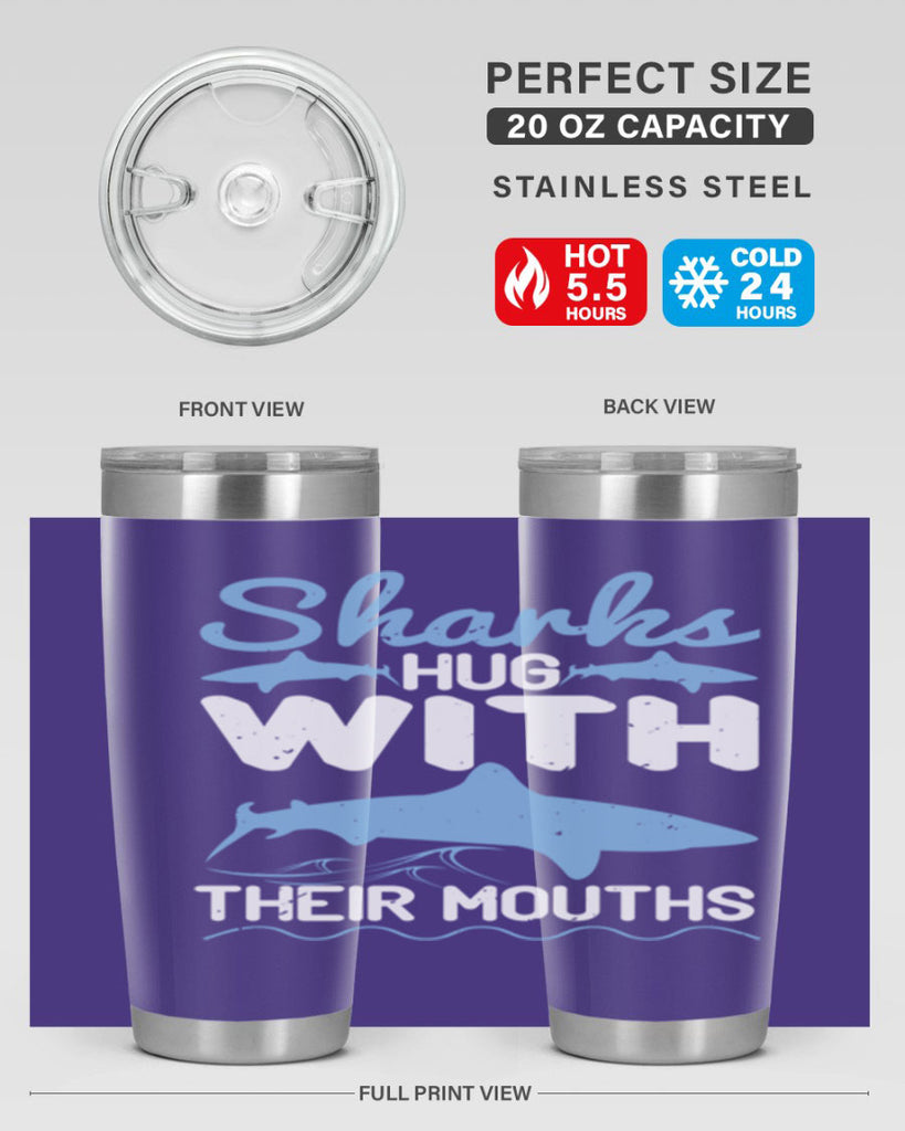 Sharks hug with their mouths Style 22#- shark  fish- Tumbler