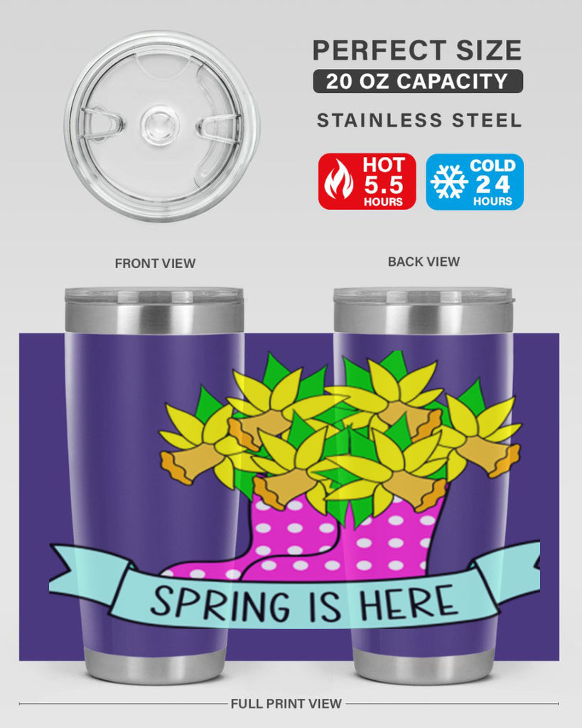 Spring is here daffodil rainboots442#- spring- Tumbler