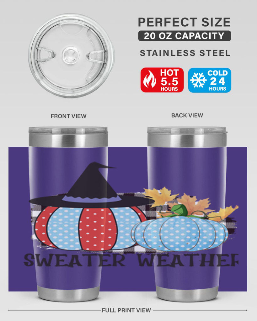 Sweater Weather Pumpkin Gnome 586#- fall- Tumbler
