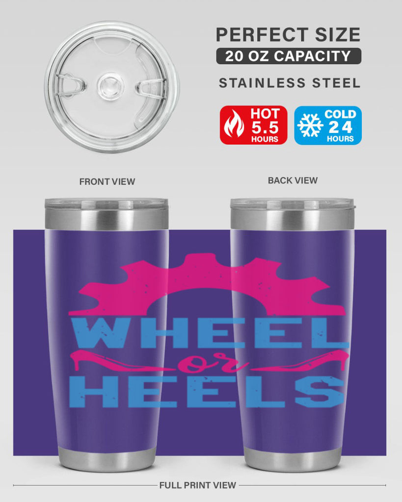 Wheel or Heels Style 8#- baby shower- tumbler