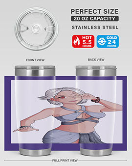 White hair girl wearing summer outfit 40#- anime- Tumbler