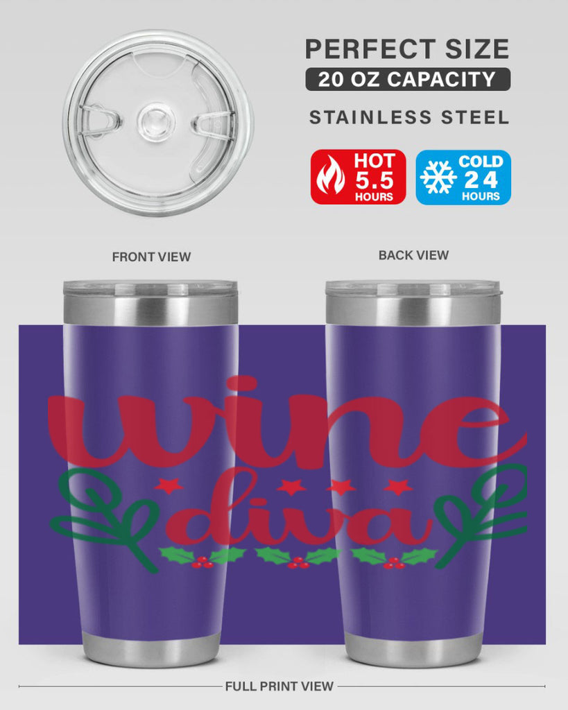 Wine Diva 482#- winter- Tumbler