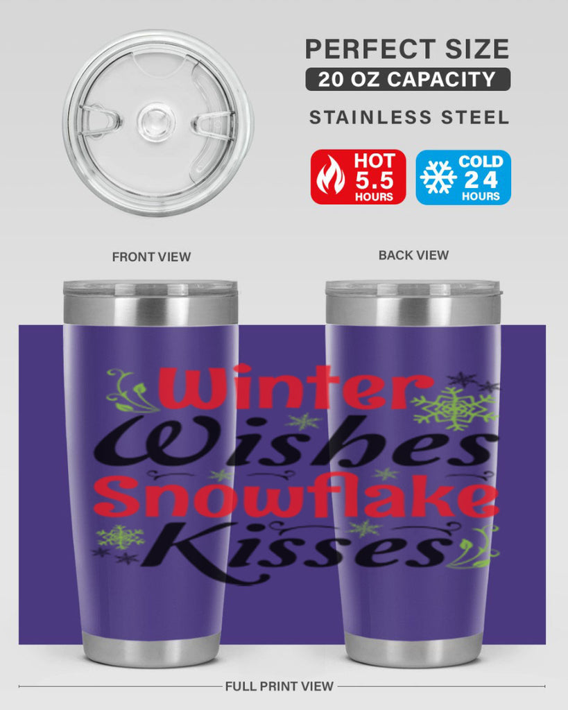 Winter Wishes Snowflake Kisses 568#- winter- Tumbler