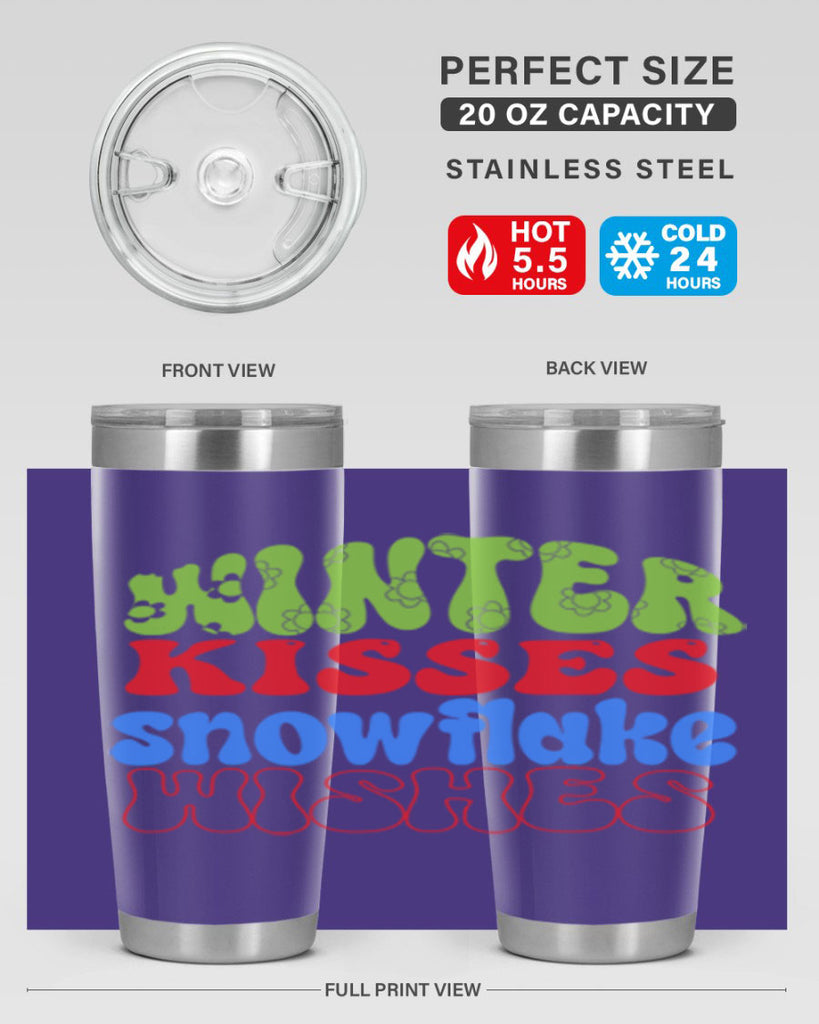 Winter kisses snowflake wishes 520#- winter- Tumbler