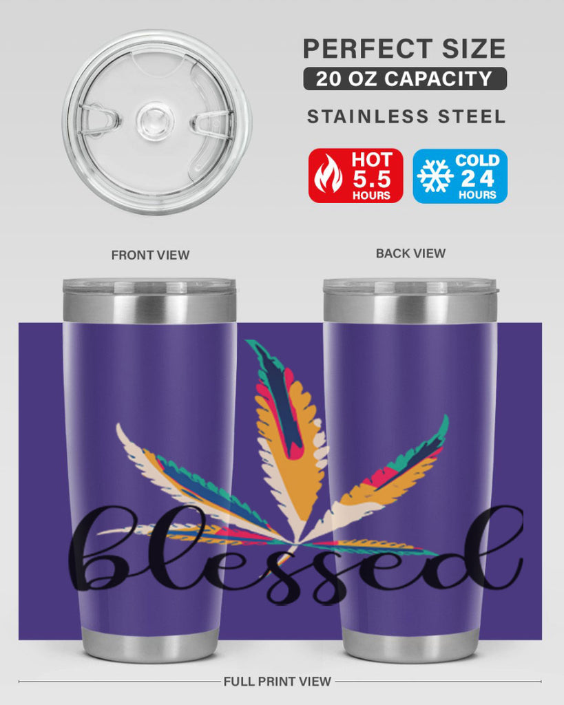 blessed colorful 19#- marijuana- Tumbler