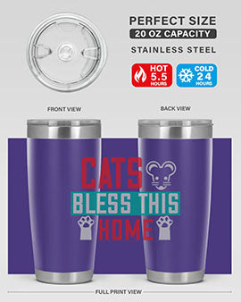 cats bless this home Style 36#- cat- Tumbler