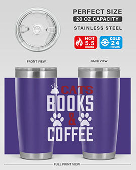 cats books and coffee Style 38#- cat- Tumbler