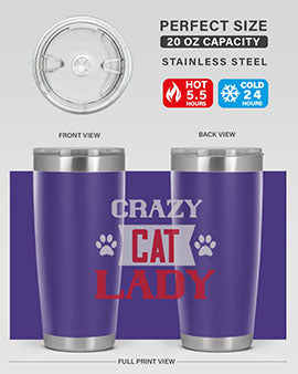 crazy cat lady Style 44#- cat- Tumbler