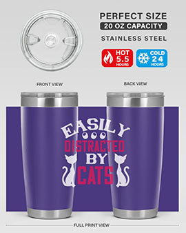easily distracted by cats Style 46#- cat- Tumbler
