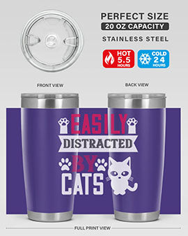 easily distracted by cats Style 47#- cat- Tumbler