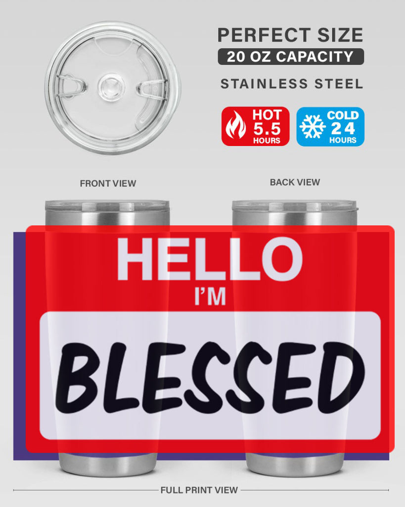 hello im blessed 133#- black words phrases- Cotton Tank