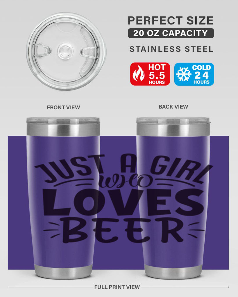 just a girl who loves beer 125#- beer- Tumbler