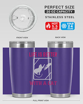 life is better with a cat Style 63#- cat- Tumbler