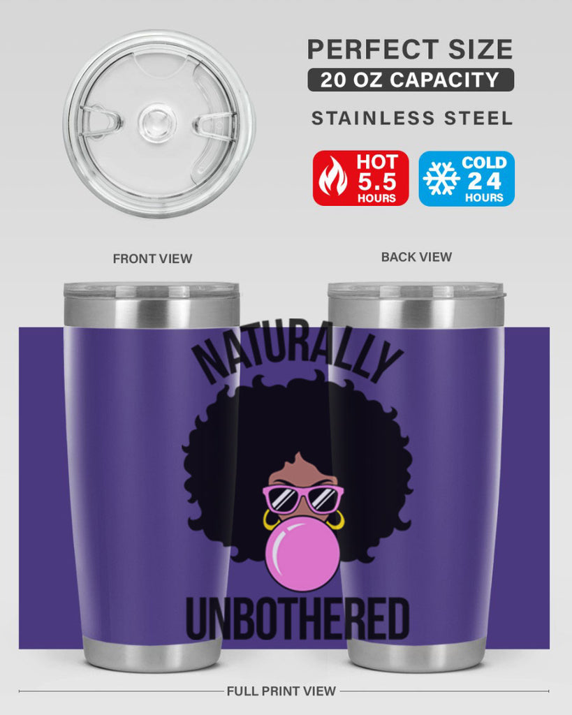 naturally unbothered afro woman 64#- black words phrases- Cotton Tank