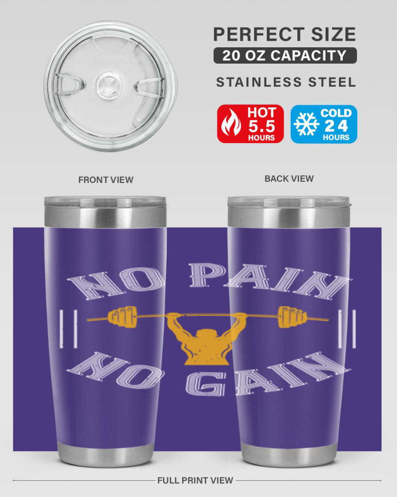 no pain no gain 81#- gym- Tumbler