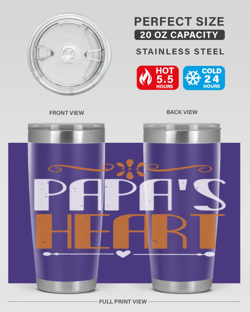 papas heart 13#- grandpa - papa- Tumbler