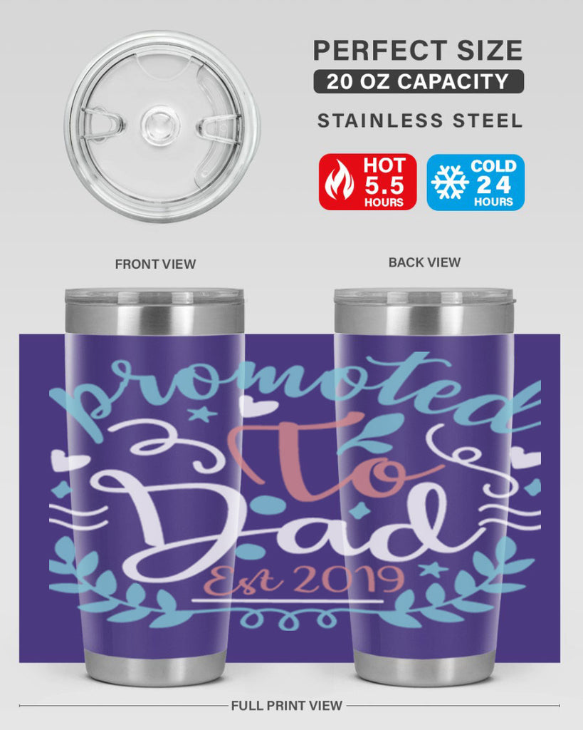 promoted to dad est 10#- fathers day- Tumbler