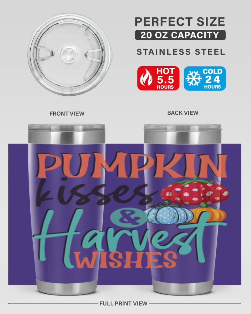 pumpkin kisses harvest wishes 526#- fall- Tumbler