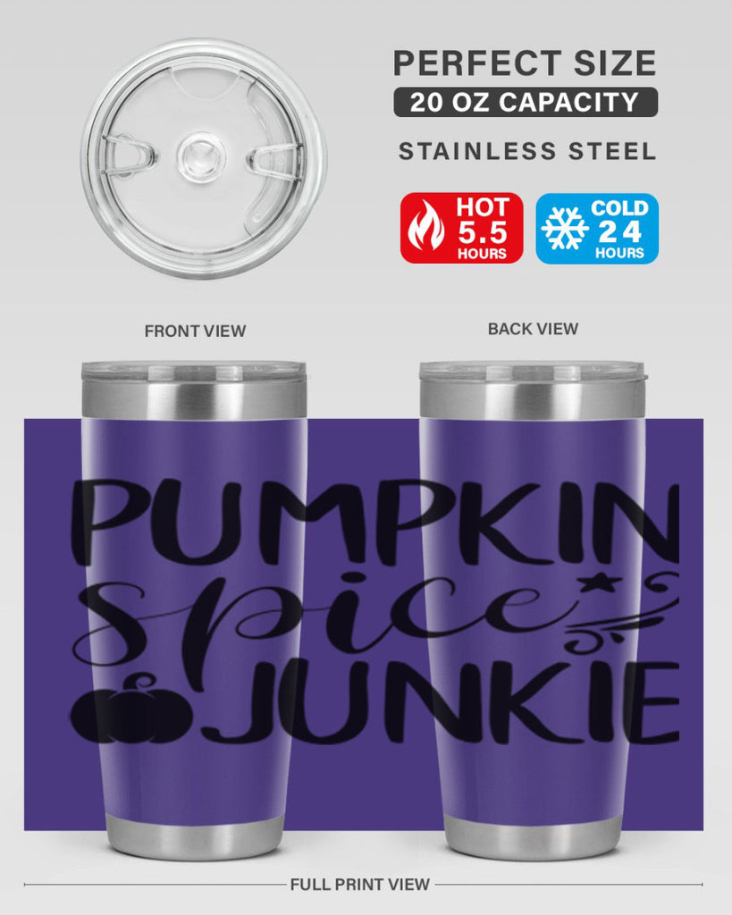 pumpkin spice junkie 548#- fall- Tumbler