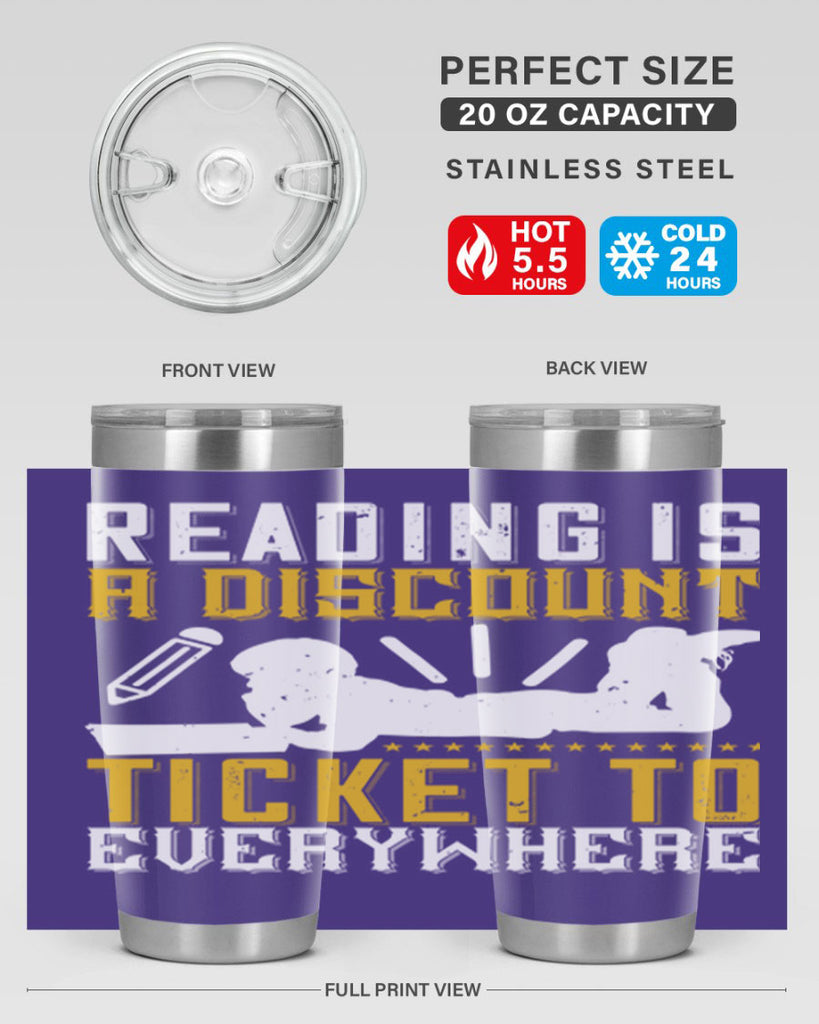 reading is a discount ticket to everywhere 16#- reading- Tumbler