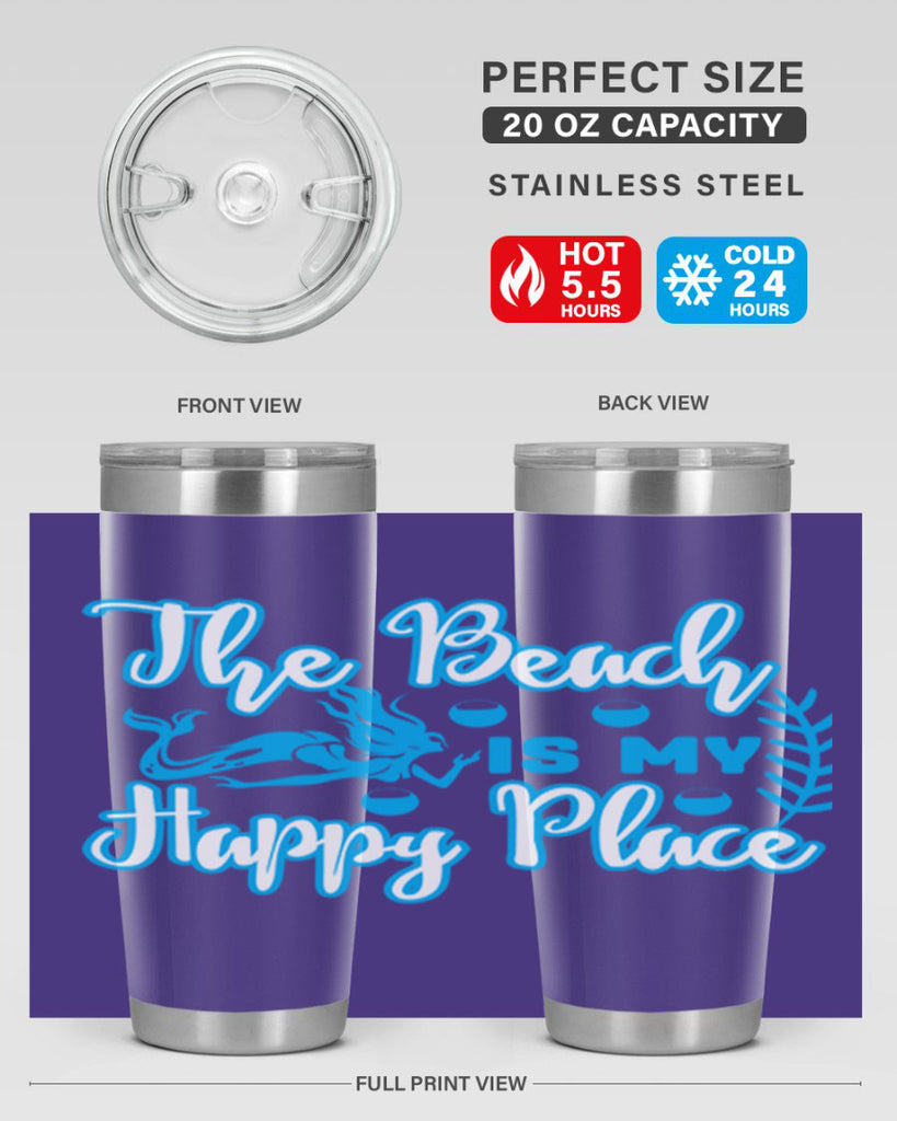 the beach is my happy place 627#- mermaid- Tumbler