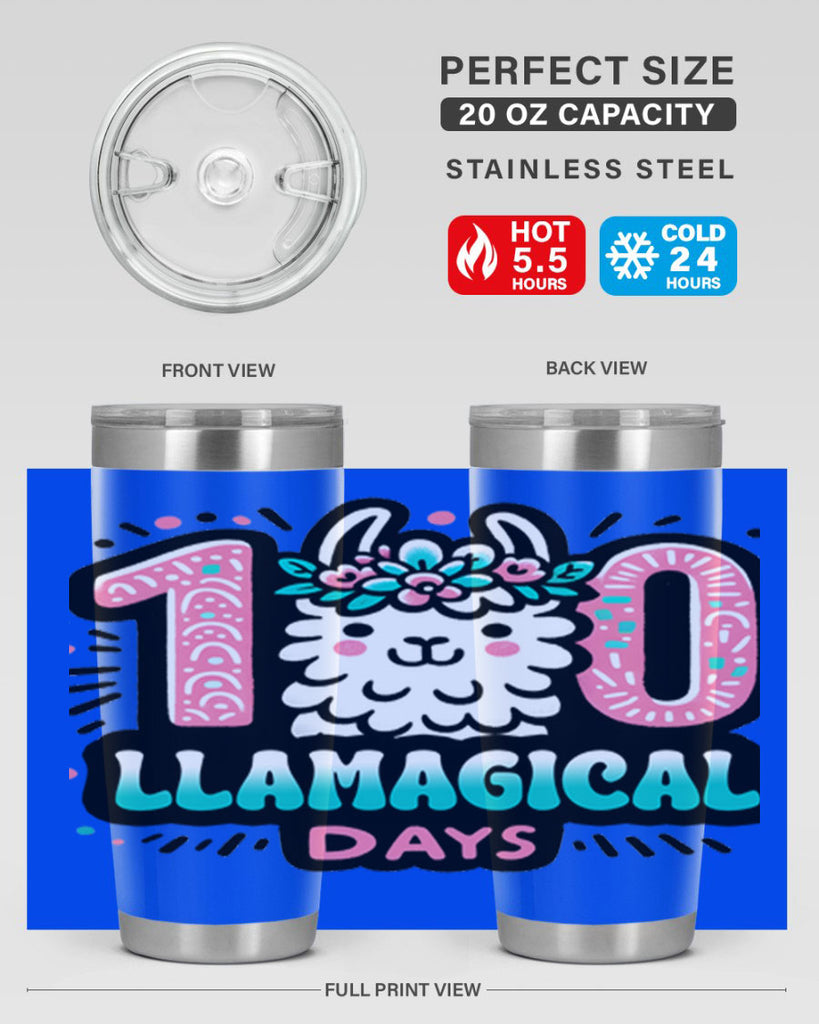 100 Llamagical Days Sublimation 35#- 100 days of school- Tumbler