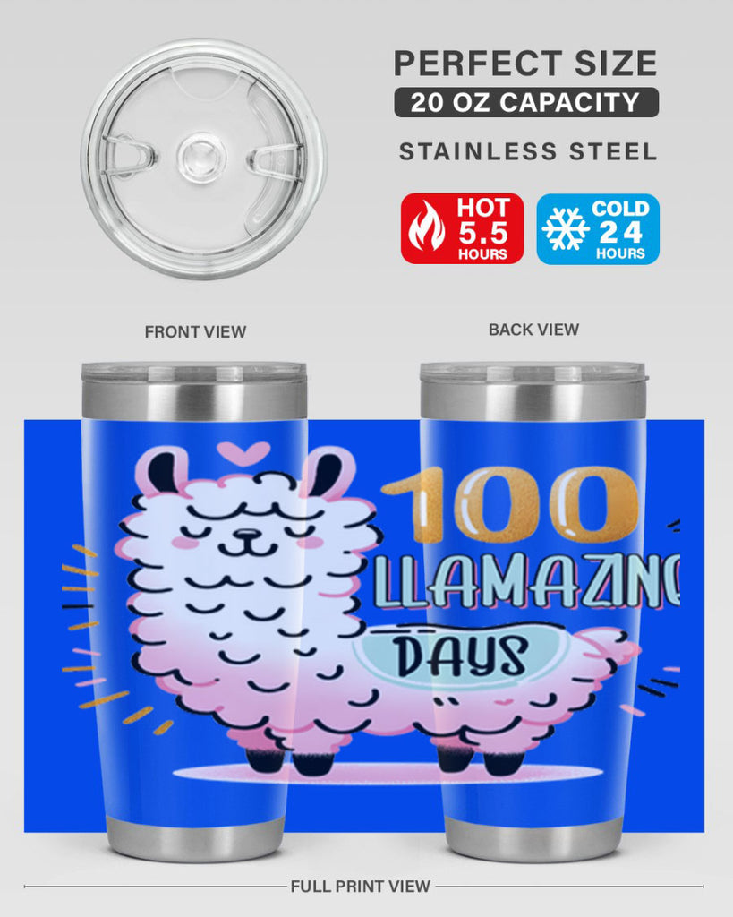 100th Day of School Llama 39#- 100 days of school- Tumbler