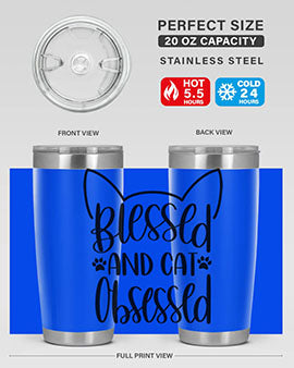 Blessed And Cat Obsessed Style 79#- cat- Tumbler