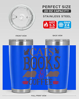 Cats Books Coffee Style 9#- cat- Tumbler