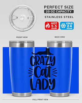 Crazy Cat Lady Style 92#- cat- Tumbler