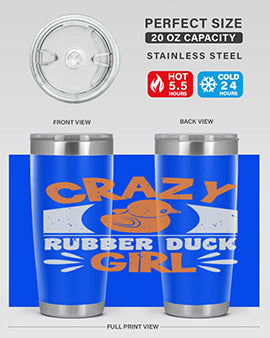 Crazy Rubber Duck Girl Style 4#- duck- Tumbler